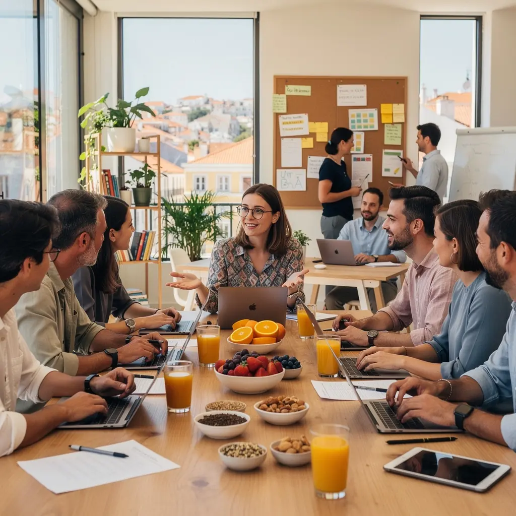 Praticante de yoga em um parque, realizando uma pose de meditação ao amanhecer.