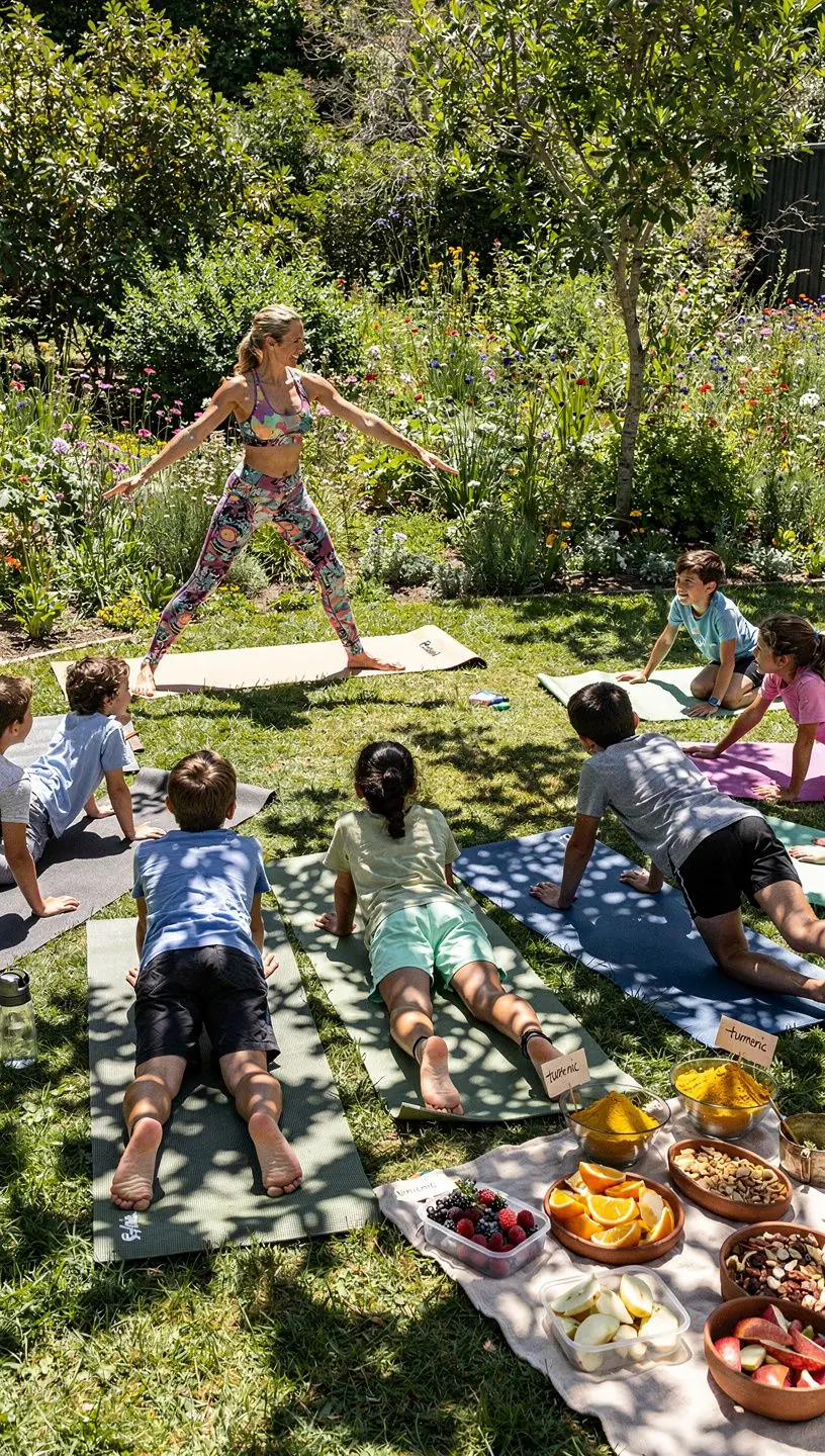 Suplementos naturais de cúrcuma dispostos sobre uma mesa de madeira rústica.