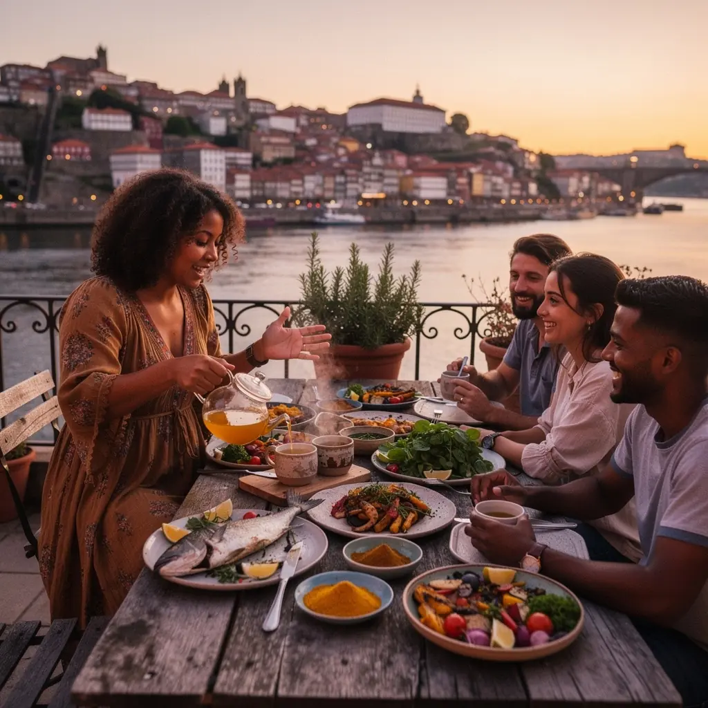 Grupo de pessoas em uma aula de treinamento esportivo ao ar livre, sorrindo e se exercitando.