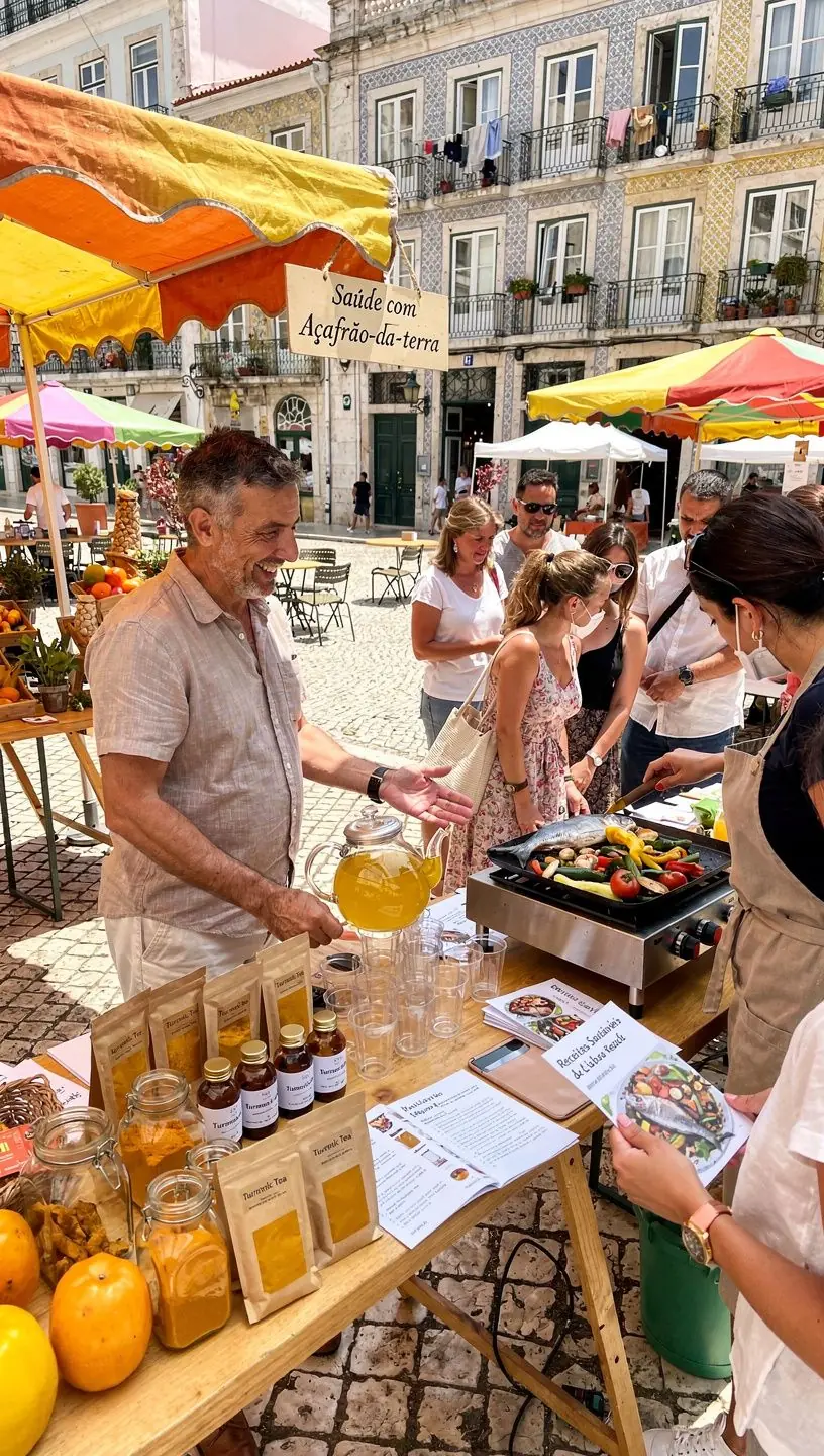 Bowl de frutas tropicais, como abacaxi e manga, rodeado por sementes e grãos.